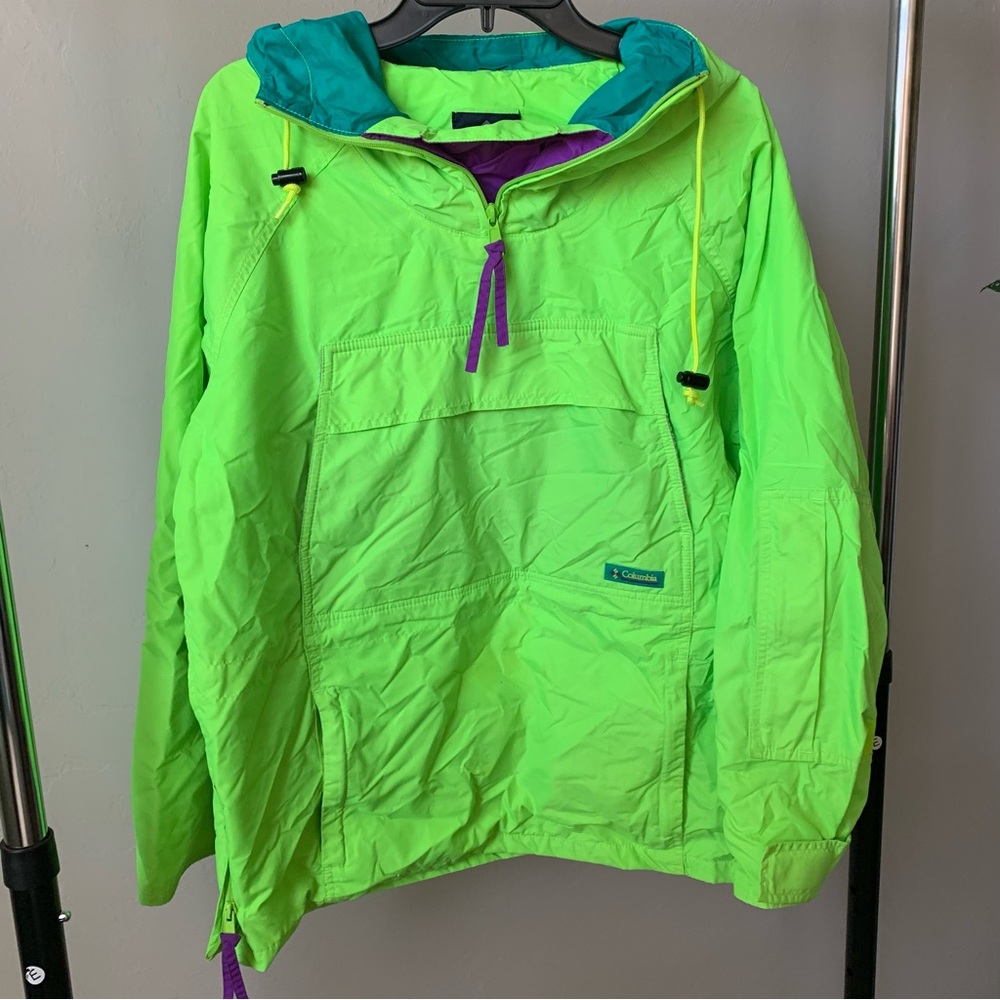 Vintage 1990’s Columbia Neon Colorblock Windbreaker Ski Pullover